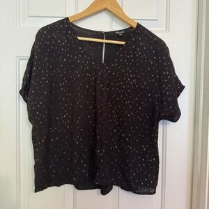 Madewell Rhyme Top In Metallic Dots Women's Size‎ Small
